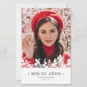 Lámina Presupuesto Quinceañera Marco Floral Elegante Espa
