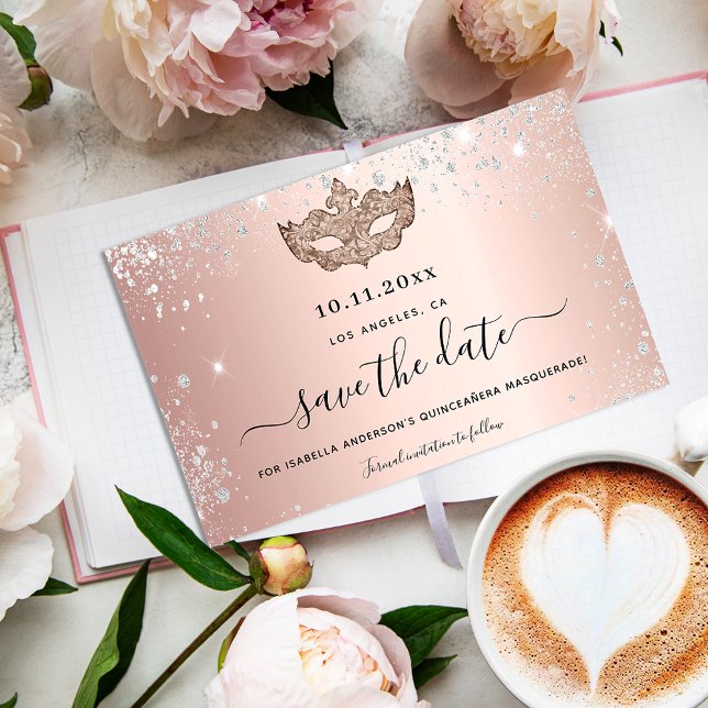 Lámina Presupuesto Quinceanera mascarada rosa fecha de ah (Subido por el creador)