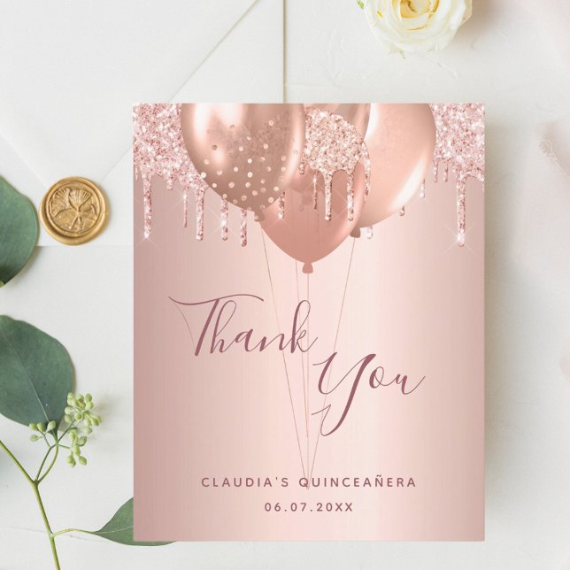 Lámina Presupuesto Quinceanera rosa dorado ruborizada gra (Subido por el creador)