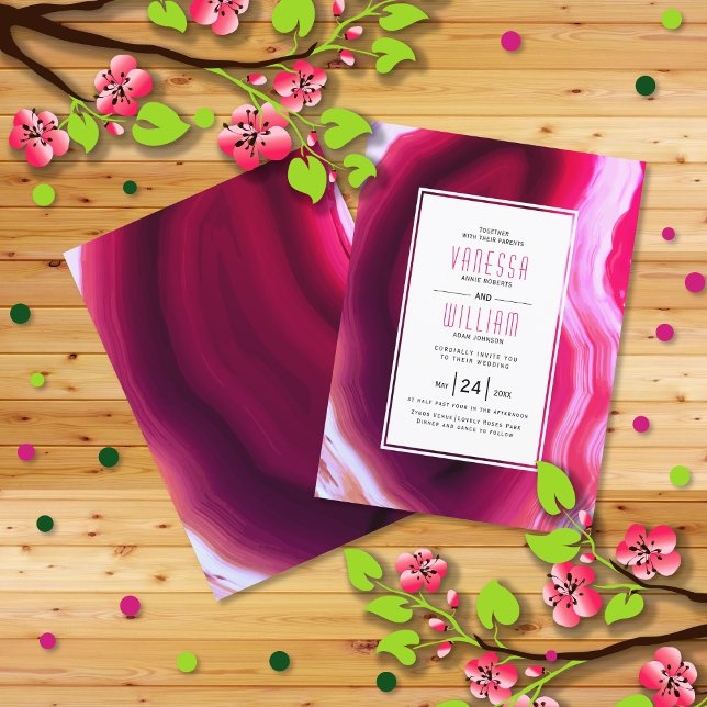 Lámina PRESUPUESTO Recorte rosado de ágate caída invitaci (Subido por el creador)