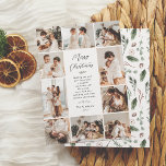 Lámina Presupuesto | Recuerdos Evergreen | 10 Navidades d<br><div class="desc">Una elegante e intemporal tarjeta de presupuesto para vacaciones de Navidades. Este diseño muestra un collage de 10 fotos escogidas a mano, una combinación de seis cuadrados, dos paisajes y dos fotos retratadas alrededor del borde de la tarjeta. En medio de la tarjeta, 'Feliz Navidad' está escrito en caligrafía de...</div>