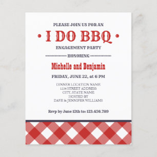 Lámina PRESUPUESTO Red Plaid I DO BBQ Engagement Party