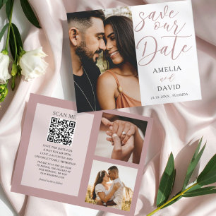 Lámina Presupuesto Rosa Guardar Fecha Foto Boda