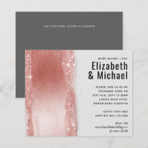 Presupuesto Rosa oro Glitter Foil Look Boda