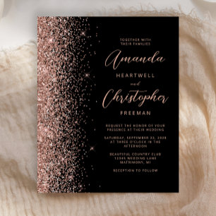 Lámina Presupuesto Rosa Oro Glitter Letra Bodas