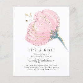 Lámina PRESUPUESTO Rosa Rosa Purpurina Es Un Baby Shower