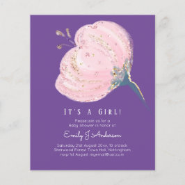 Lámina PRESUPUESTO Rosa Rosa Purpurina Es Un Baby Shower