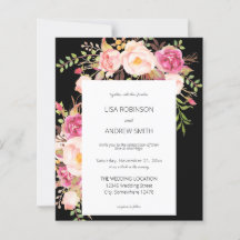 Presupuesto Rosa Rubor Floral Negro 2 Boda