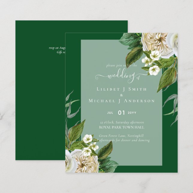 Lámina PRESUPUESTO Rosas Blancas Bouquet Floral Boda (Anverso / Reverso)