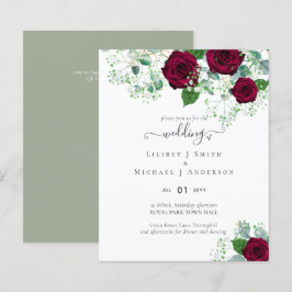 Lámina PRESUPUESTO Rosas Rojas Borgoñas BODA Gypsophila