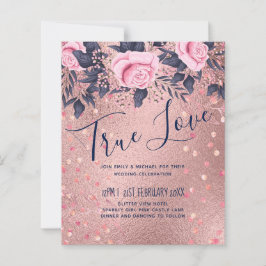 Lámina PRESUPUESTO Rosegold Blue Pink BODA Girly Glam