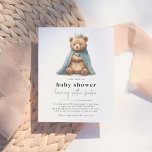 Lámina Presupuesto Royal Teddy Bear Prince Boy Baby Showe<br><div class="desc">Celebra la próxima llegada de tu pequeño príncipe con nuestra encantadora invitación al presupuesto para la ducha de bebé. Un bonito diseño con un cachorro de oso acuarela pintado a mano con una corona azul y dorada y una capa a juego con un pequeño oso de peluche azul. Los detalles...</div>