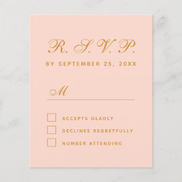 Lámina Presupuesto RSVP Rubor Script Rosado Simple Respon