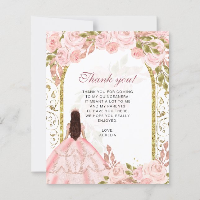 Lámina PRESUPUESTO Rubor Foto Floral Rosa Quinceañera (Anverso)