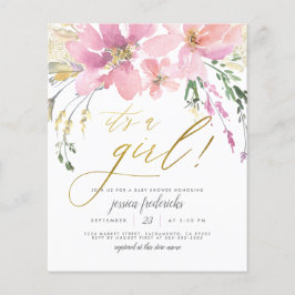 Lámina Presupuesto Rubor & Gold Es un Chica Floral Baby S