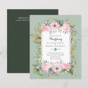 Lámina PRESUPUESTO Rubor Invitaciones a la boda con flore