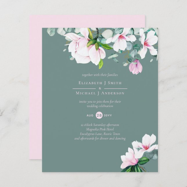 Lámina PRESUPUESTO Rubor Pink Magnolias Sage Eucalyptus W (Anverso / Reverso)