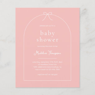 Lámina PRESUPUESTO Rubor Pink Ribbon Bow Arch Baby Shower