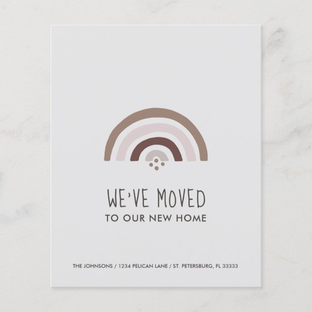 Lámina Presupuesto Rubor Taupe Rainbow New Address Card (Anverso)