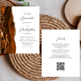 Lámina Presupuesto Rust Oro Ágata Código QR Boda