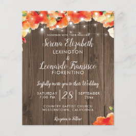 Lámina PRESUPUESTO Rústica de las luces de cuerdas Boda d