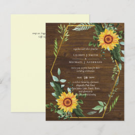 Lámina PRESUPUESTO Rústico BOHO Sunflowers Greenery Boda