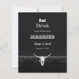 Lámina Presupuesto Rústico Comer Beber Negro Casado Cráne