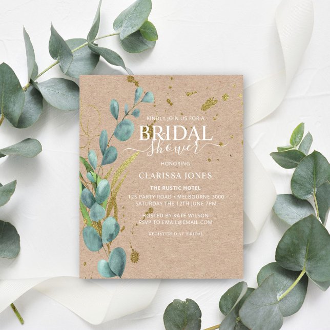 Lámina PRESUPUESTO Rústico Eucalyptus Kraft Ducha Bridal (Subido por el creador)