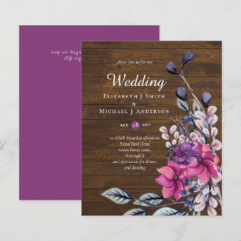 Lámina PRESUPUESTO Rústico Fuchsia Floral Woodland Boda