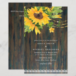 Lámina Presupuesto Rústico Girasol Luces Lace Boda Inv