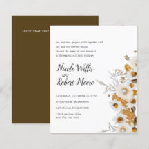 Presupuesto Rústico Manzanilla Mimosa floral Boda