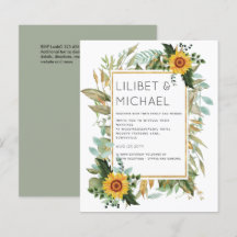 Presupuesto Rústico Sunflowers BOHO Greenery Boda 