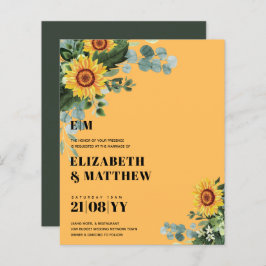 Lámina PRESUPUESTO Rústicos girasoles Boda de texto moder