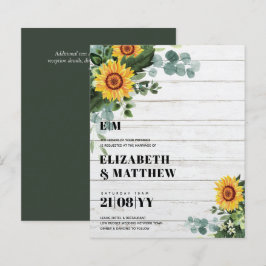 Lámina PRESUPUESTO Rústicos girasoles Boda de texto moder
