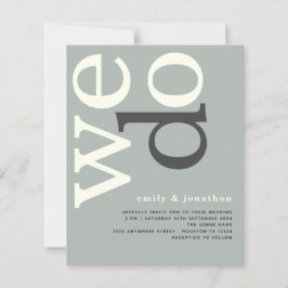 Lámina PRESUPUESTO Sage Simple Ivory Text Wedding Invite