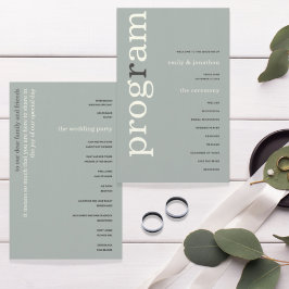 Lámina PRESUPUESTO Sage Simple Ivory Text Wedding Program