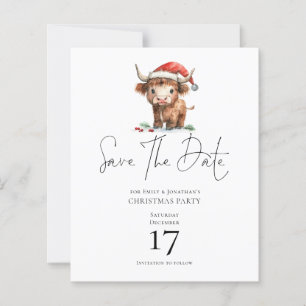 Lámina Presupuesto Santa Highland Cow Navidad Guardar la 