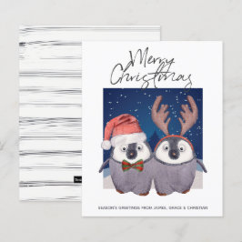 Lámina PRESUPUESTO Santa Reno Pingüino Pareja Navidad