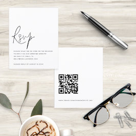 Lámina Presupuesto Script Código QR Boda RSVP Gabinete