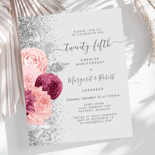 Lámina Presupuesto Silver Blush Floral 25 Aniversario