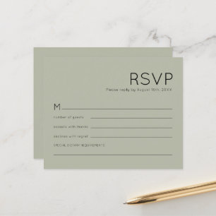 Lámina Presupuesto Simple Blanda Boda Verde RSVP