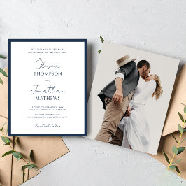 Lámina PRESUPUESTO Simple Boda Foto Escritura Azul Marina