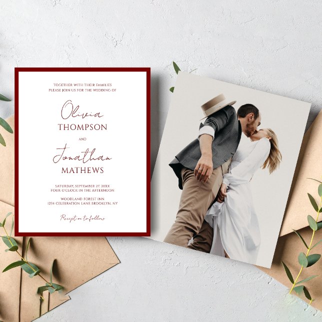 Lámina PRESUPUESTO Simple Boda Foto Script Borde Rojo (Subido por el creador)