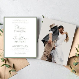 Lámina PRESUPUESTO Simple Bodas Foto Escritura Verde Salv