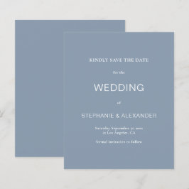 Lámina Presupuesto Simple Dusty Blue Wedding Guardar La F