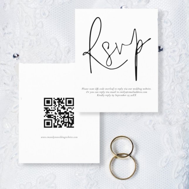 Lámina Presupuesto Simple QR Código Script Wedding RSVP (Subido por el creador)