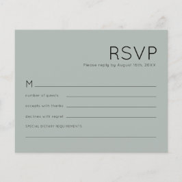 Lámina Presupuesto Simple Silvery Sage Green Wedding RSVP