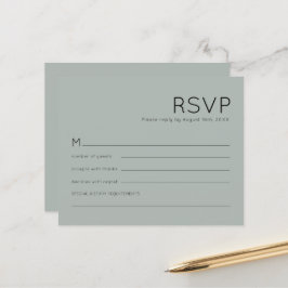 Lámina Presupuesto Simple Silvery Sage Green Wedding RSVP