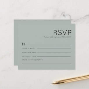 Lámina Presupuesto Simple Silvery Sage Green Wedding RSVP