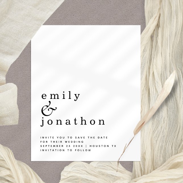 Lámina Presupuesto Simple Tipografía Boda Guardar La Fech (Budget price Minimalst Save the Date. Part of a wide ranging collection. Fully Customisable.)